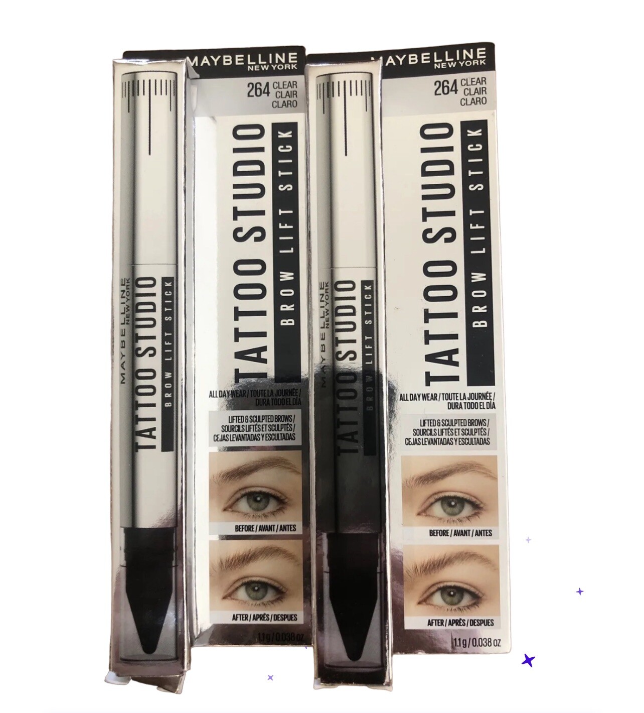 Maybelline New York Tattoo studio Brow Lift Stick #264 CLEAR - 2 Pack!