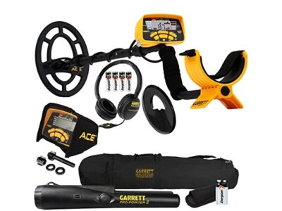 Garrett ACE 300 Metal Detector with Waterproof Search Coil, ProPointer II and Ca