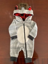 Baby Cat Jack Reindeer with Hood Outfit 1 pc. Pajamas, NB/RN, NWOT