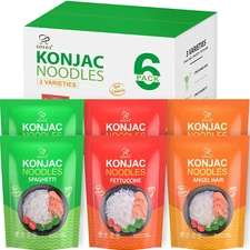 Soeos Konjac Noodles, Shirataki Noodle, Low Calorie, Low Carb, Keto and Paleo Fr