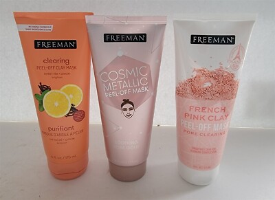 3 Freeman Combo Cosmic Metallic Sweet Tea & Lemon French Pink Peel-Off Clay Mask