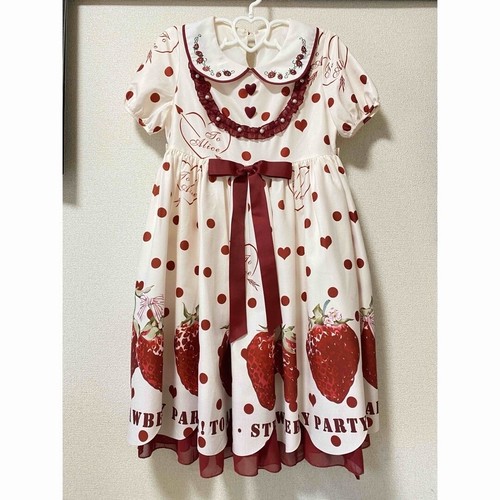 toalice Strawberry Party Dress Lolita Fashion M size Women's Clothes Used