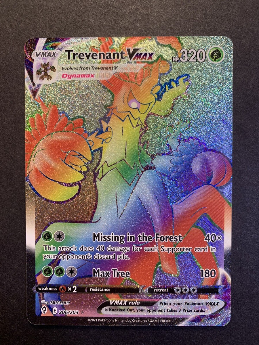 Pokemon Evolving Skies - Trevenant VMAX 206/203 Hyper Rainbow