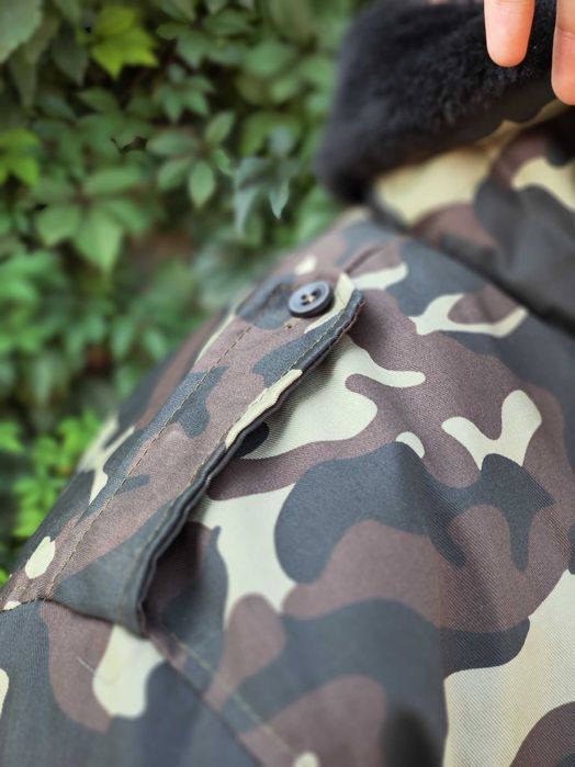 Ukrainian Tactical Dubok (Oak) Camo Winter Jacket – Fur Lined Coat