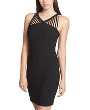 /LX013/ Guess Strappy-Neck Stretch Bodycon Dress Black Sz 8 $108