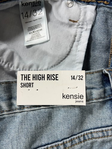 Pantalones de mezclilla para mujer Kenzie nuevos con etiquetas The High Rise cortos talla 14/32 lavado ligero desgastado - Imagen 6 de 6