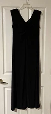 Attitudes by Renee Regular Como Jersey Knot Front Maxi Dress Black Medium A37830