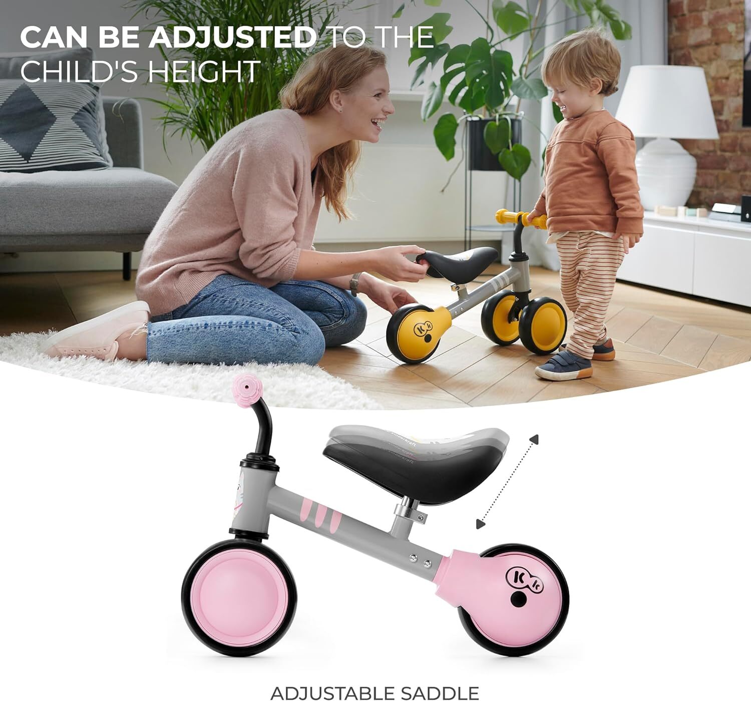 Kinderkraft Balance Bike Cutie, Lightweight Kids First Bicycle, Baby