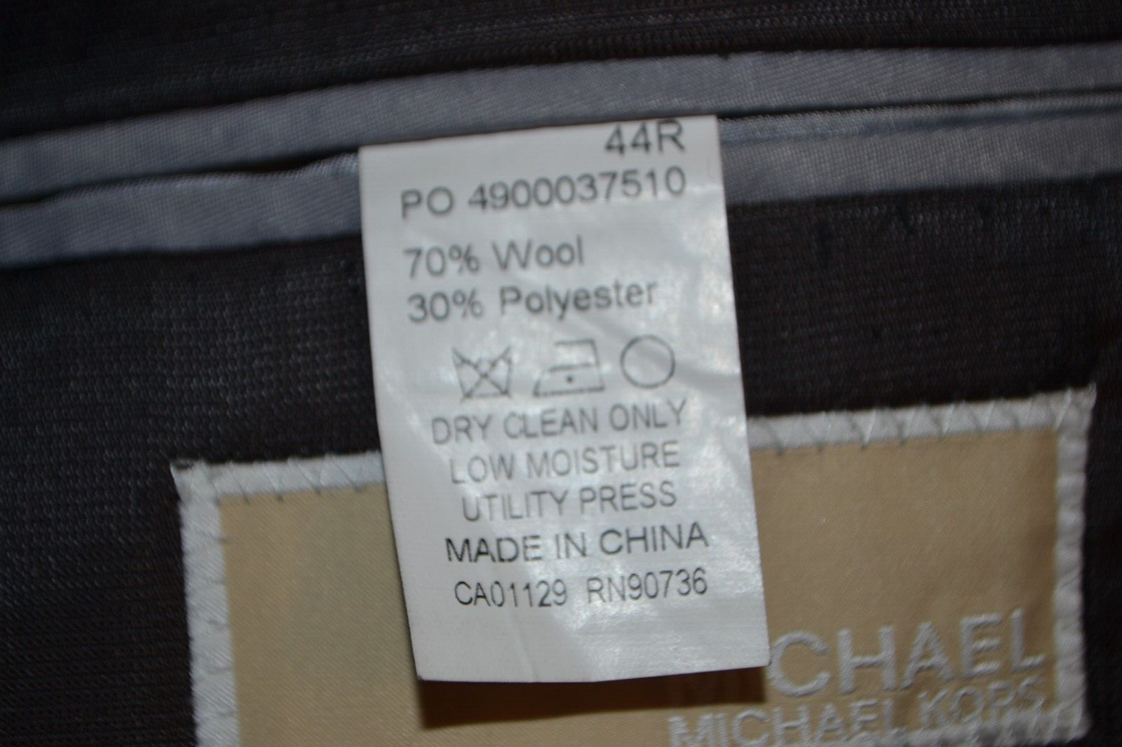 Michael Kors Wool Blend Check Brown 2 Front Button Suit Sz 44R Wst 38x32 thumbnail 15