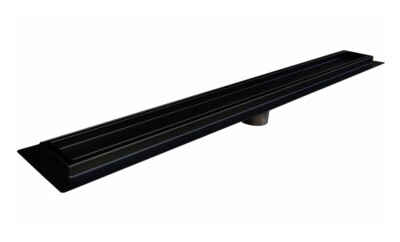 SereneDrains 304 SS Tile in Linear Matte Black Shower Drain Kit Floor 16''-59''