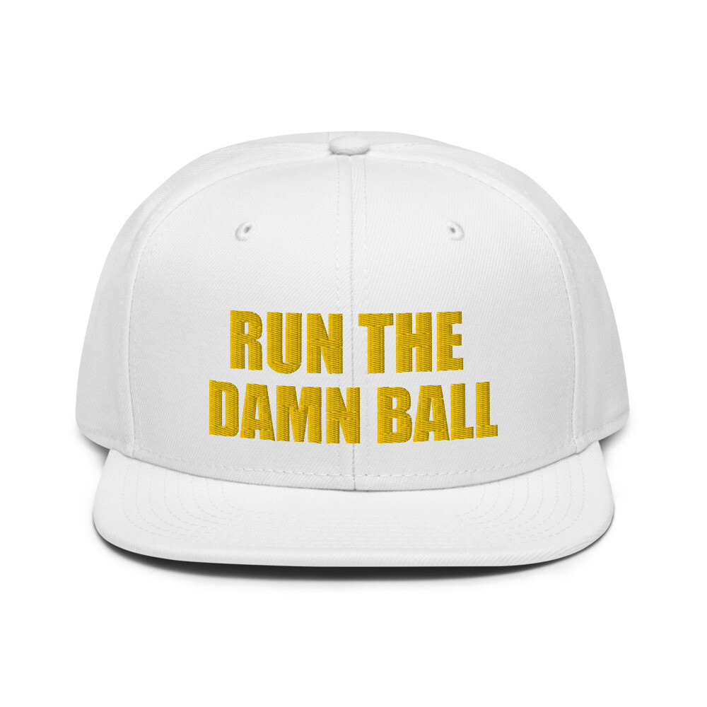 Run The Damn Ball Hat Embroidered Black & Yellow Football Snapback Hat |  eBay
