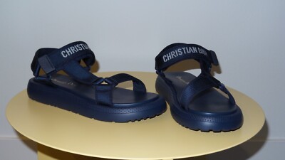 $990 CHRISTIAN DIOR D-WAVE BLUE SANDALS SIZE 37