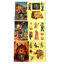 OFFICIAL Super Mario Bros Movie Sticker Sheet Set x3 from Nintendo Switch Bundle