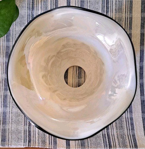 Gold Opalescent Ruffled Art Glass Lamp Shade Unmarked *4 Available*  - Picture 5 of 6
