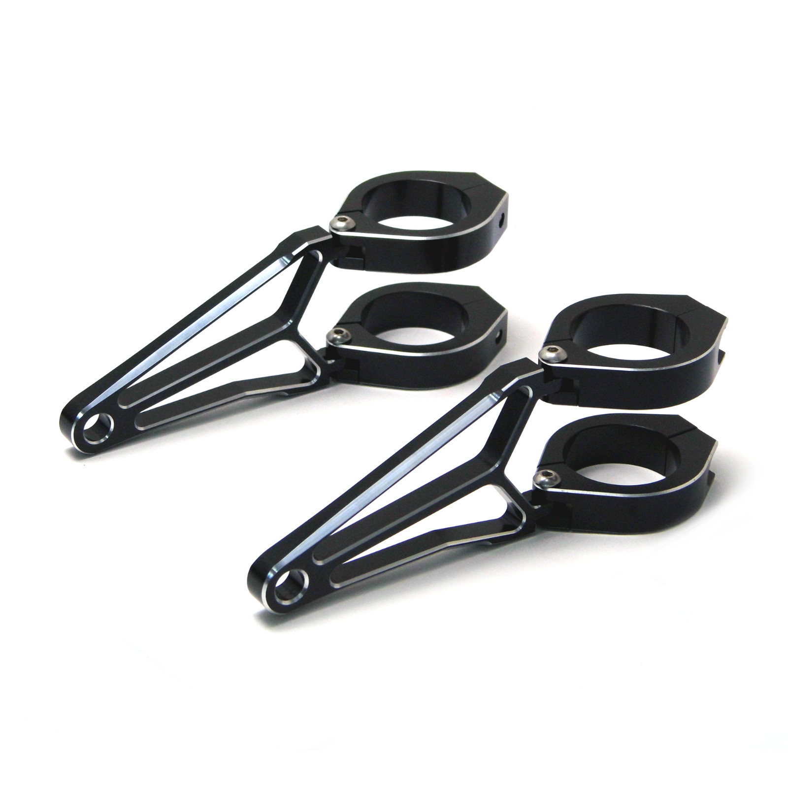 Motorbike Headlight Brackets Fork Clamps Black 32mm - 33mm Black CNC