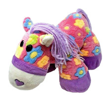 Dan Dee Pony Horse Plush Floral Multicolor Yarn Mane Tail Plump 14"