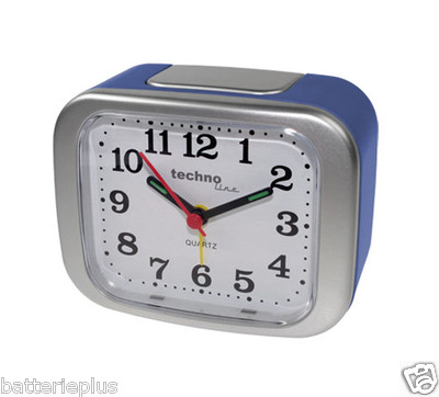 QUARZ-JUMBO-WECKER-UHR TECHNOLINE GENEVA XL BLAU METALLIC EXTRA GROß  BELEUCHTET
