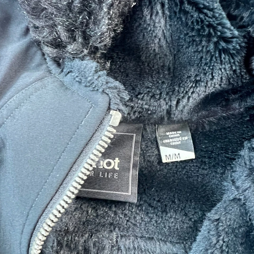 Marmot Ski Jacket Womens Medium Black Faux Fur Lined Hooded Full Zip Outdoors - Image 4 of 4