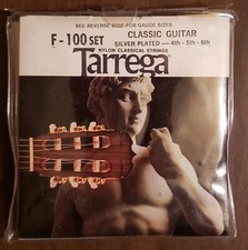 Tarrega Classic Guitar Strings F-100 Set 6 Nickel Wrap Duratone Nylon Tape NOS