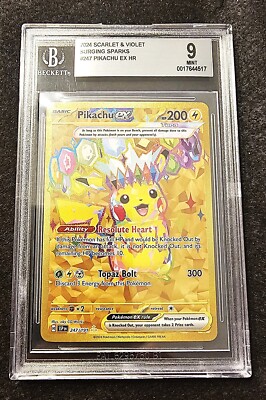 ポケモンカード　USA 2024 Pokémon Pikachu ex Gold Hyper Rare Surging Sparks SSP EN 247