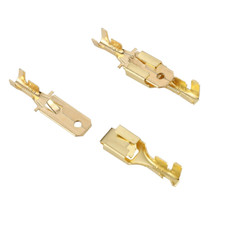 100PCS Spade Quick Splice Crimp 6.3mm Female Male Non-Insulated Wire Connector