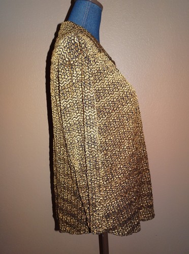 Chico's Design Black Bronze Textured Button Down & Tank Tops 2 pc Set Size 2 (L) - Picture 6 of 7