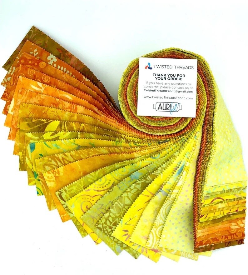 Java Batiks Yellow Gold Batik Jelly Roll 40 2.5 Inch Fabric Java Batiks Yellow Gold Batik Jelly Roll 40 2.5 Inch Fabric
