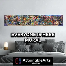 Super Smash Bros Ultimate Mural - EVERYONE IS HERE Updated DLC Sora Canvas Art