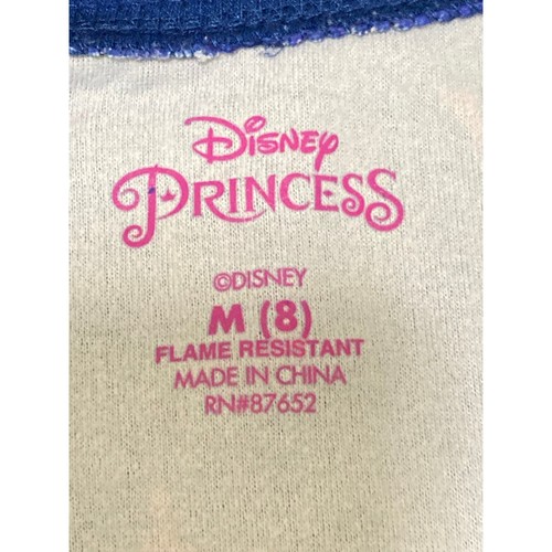 Disney Princess Girls Pajama Set Size M Blue Multicolored Print - Picture 2 of 7