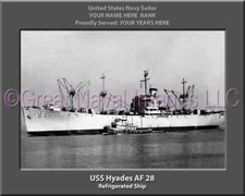 USS Hyades AF 28 Personalized Canvas Ship Photo 2 Print Navy Veteran Gift