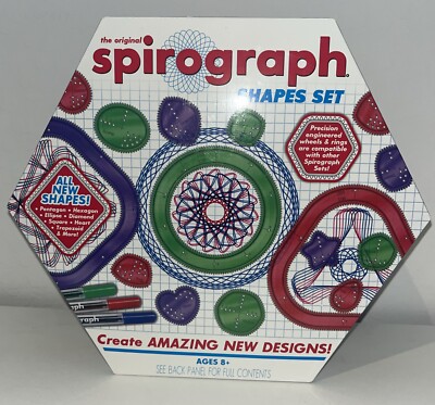 Kahootz Hasbro The Original Spirograph New Shapes Set With Heart Pentagon & More