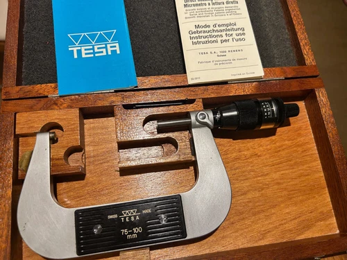 TESA Micrometer 75-100 mm Micrometer with Counter