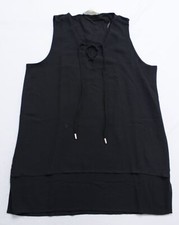 Blusa para mujer Michael Kors Bekka detalle de corbata en capas WR4 negra pequeña nueva con etiquetas
