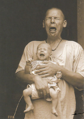 Postcard: Screaming Necks / Father and Baby