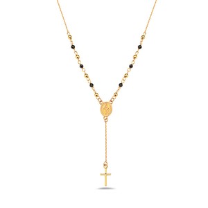 virgin mary and cross necklace