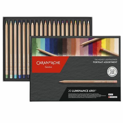 Caran D'ache Luminance Permanent Pencil 20 Farben Box Set - PORTRAIT FARBEN