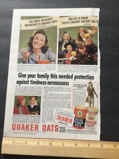 Quaker Oats Ad Clipping Original Vintage Magazine Print 1940 Betty Winkler Radio