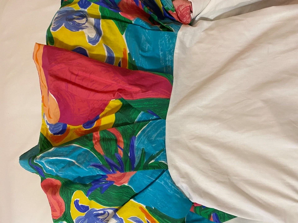 Falda de Cama Ralph Lauren Costa Paradiso Polvo Volantes Colores Tropicales Brillantes COMPLETA De Colección Foto 2 de 4