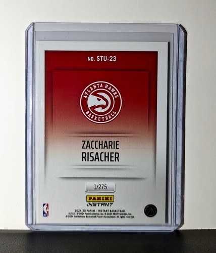 Zaccharie Risacher 2024-25 Panini NBA Studio #23 Rookie Card Atlanta Hawks 1/275 - Foto 2 di 2