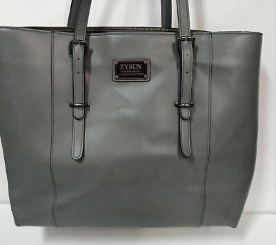 Zysun Fashion Design Dark Grey Laptop Tote Purse Adjust Strap