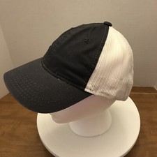 New OC Black And White Youth Blank Hat Cap Hook  Loop Back Mesh
