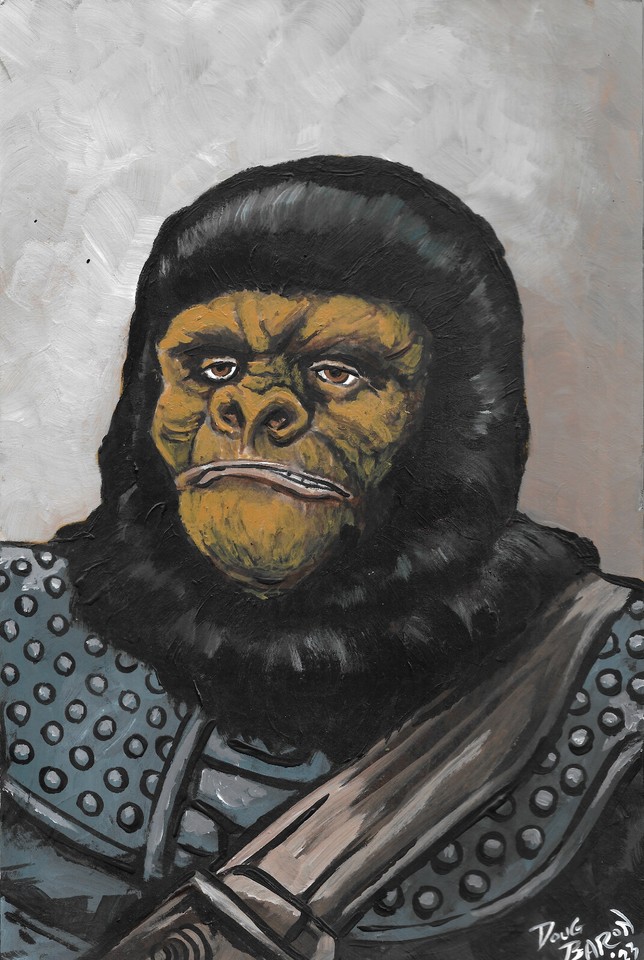 Planet Of The Apes...Soldier Ape II.....original acrylic paint illustration Comic Art