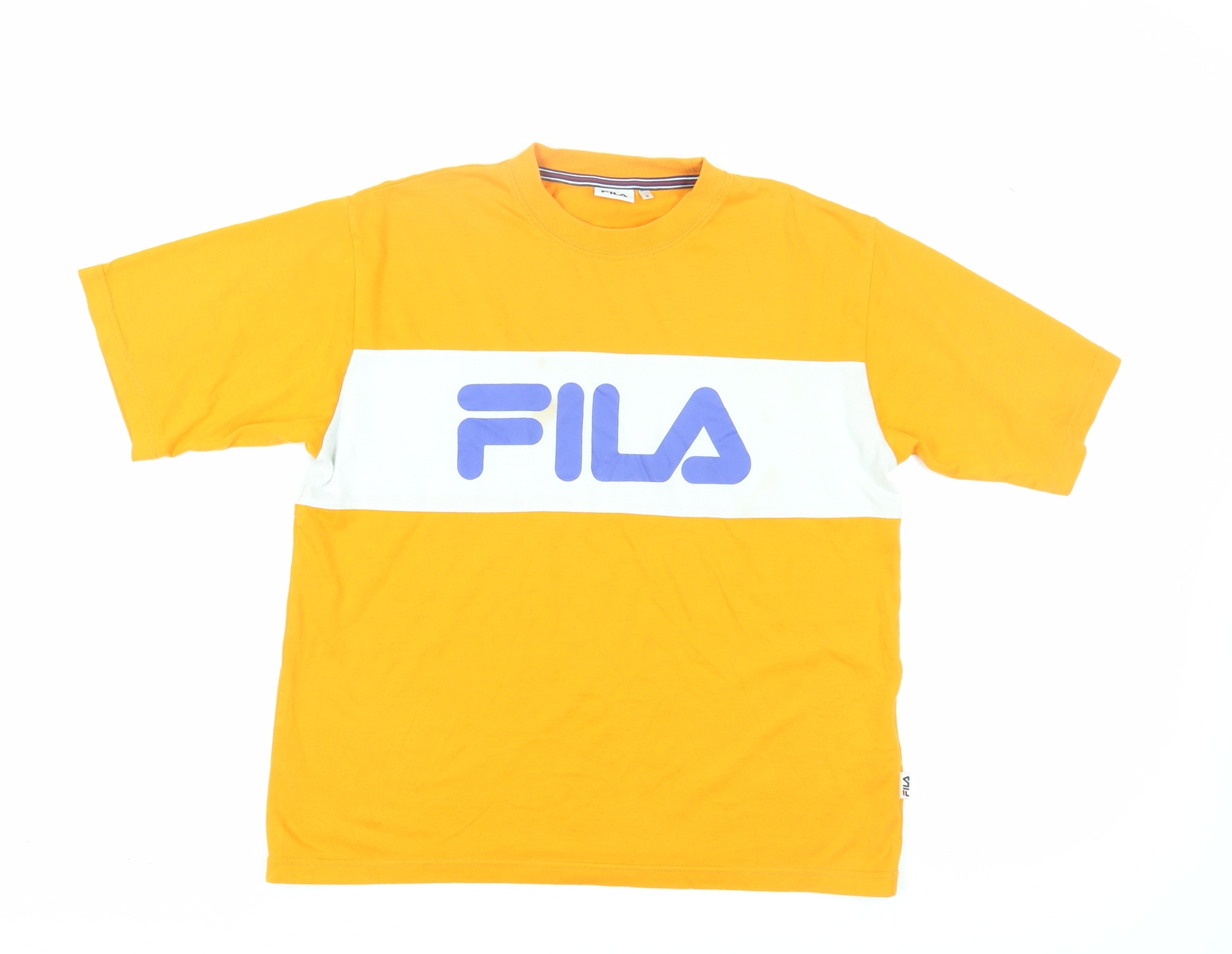 T shirt FILA uomo arancione manica corta con logo Taglia S
