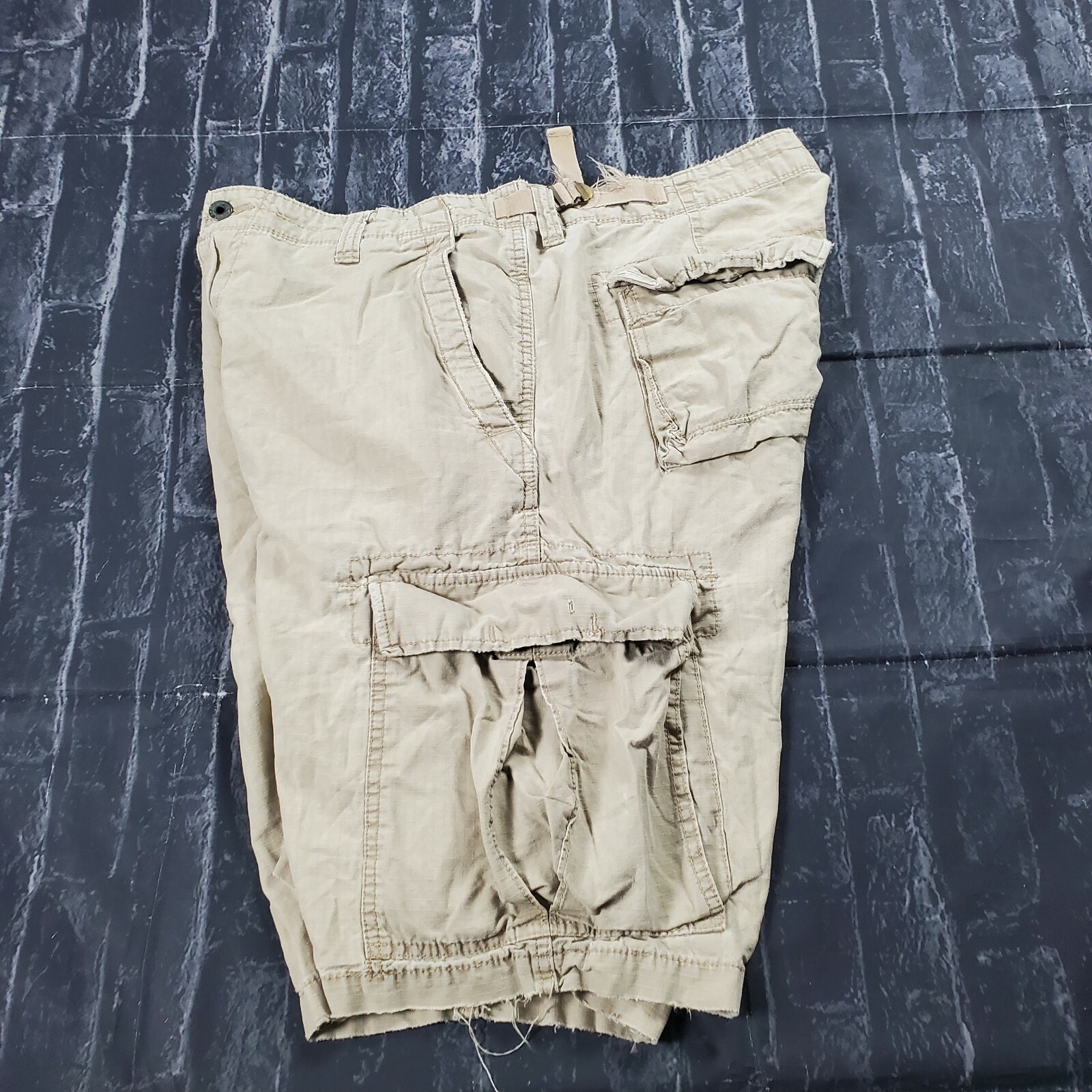 VTG Polo Ralph Lauren Military Paratroop Flight Cargo Shorts Khaki Tan • Size 36 thumbnail 7