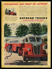 Autocar Trucks Collectible New Metal Sign: Chevron Gasoline Tanker Truck