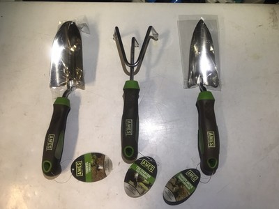 AMES 3 Pack - Trowel, Transplanter And Cultivator - Gel Grip