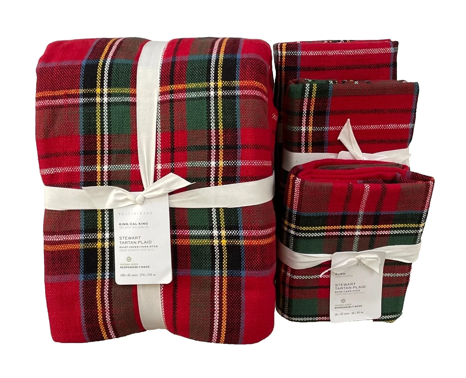 Fundas de edredón King Pottery Barn a cuadros y Juegos de Cama