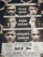 *RARE* UFC 112 Anderson Silva Vs Demian Maia Signed Event Poster SBC Penn Gracie