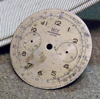 Dial for LANDERON 48 - BRITIX - flat - diameter 34mm - original with stains 