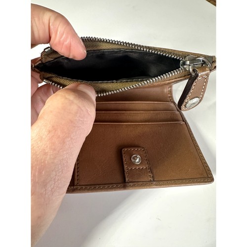 Cartera billetera pequeña de cuero marrón COACH para mujer 3,75" x 4,5" - Imagen 8 de 10
